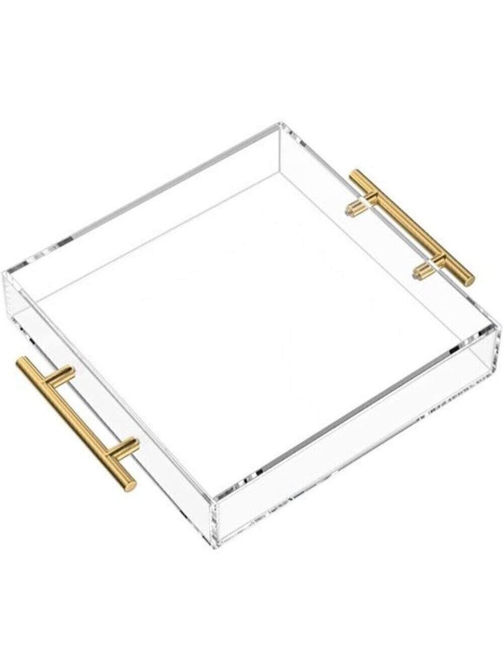 Clear Serving Tray 12x12 Spill Proof Acrylic Organizer Coffee Table Counter top